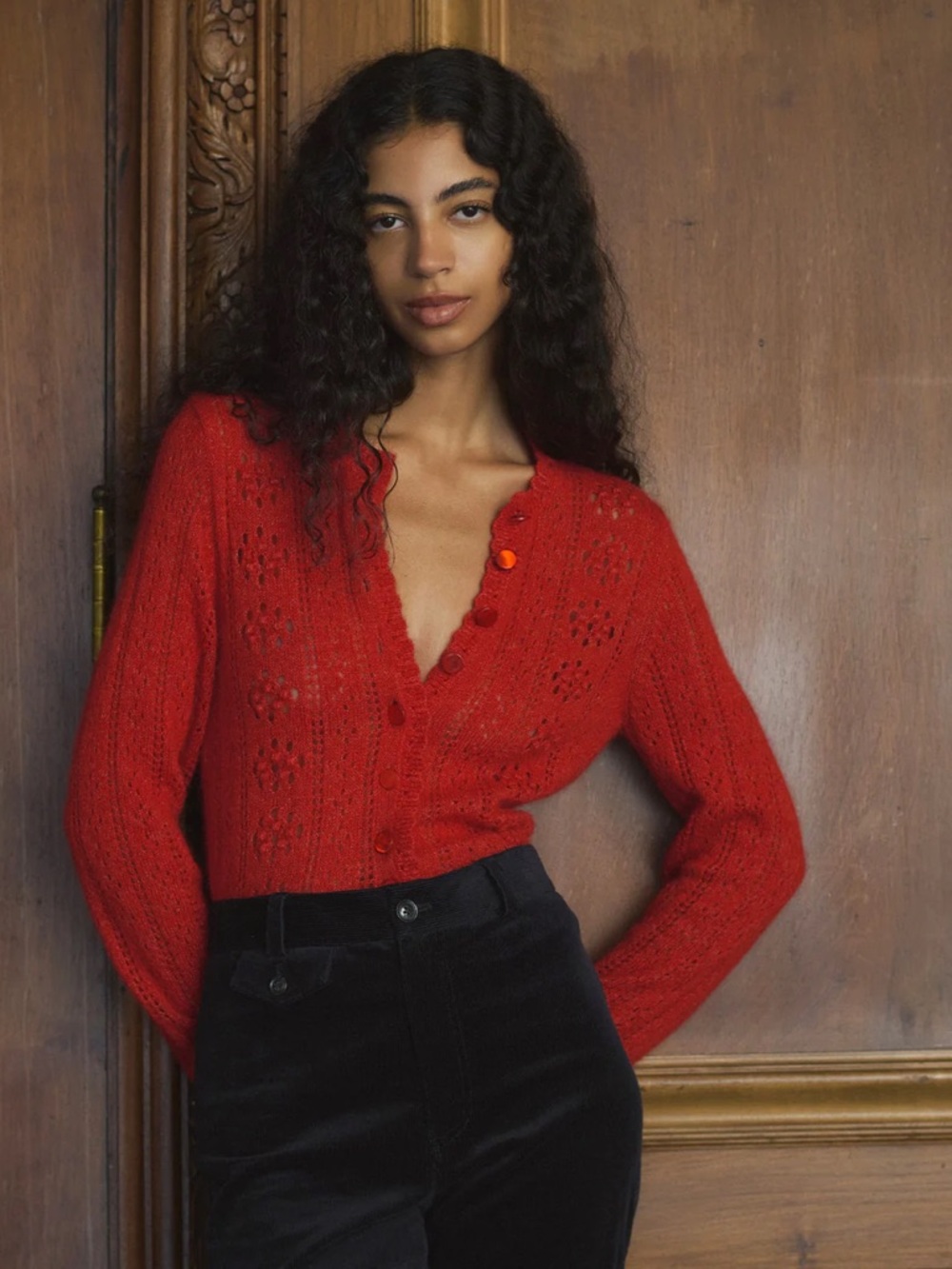 DOEN cosette cardigan in cerise M